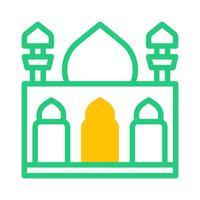 mesquita ícone duotônico verde amarelo estilo Ramadã ilustração vetor elemento e símbolo perfeito.