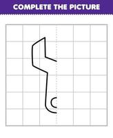 Educação jogos para crianças completo a cenário do fofa desenho animado chave inglesa metade esboço para desenhando imprimível ferramenta planilha vetor