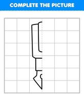 Educação jogos para crianças completo a cenário do fofa desenho animado caneta metade esboço para desenhando imprimível ferramenta planilha vetor