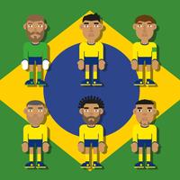 Vetor de ilustrações plana de personagens de futebol brasileiro