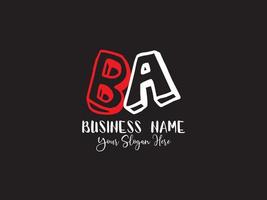 minimalista BA carta logotipo, colorida BA crianças o negócio logotipo vetor