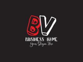 minimalista bv carta logotipo, colorida bv crianças o negócio logotipo vetor