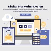 Vector Design de Marketing Digital Ilustração