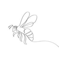 querida abelha mão desenhado continuou linha arte desenhando vetor