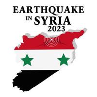 tremor de terra dentro Síria. Forte terremotos dentro Oriental Síria em fevereiro 6, 2023. uma mapa do Peru com dois tremor de terra marcas. falta, rachaduras vetor