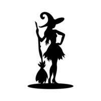 bruxa silhueta vetor logotipo