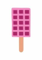 doce Comida e sobremesa comida, vetor ilustração do caseiro milho cachorro ou quente cachorro waffle em uma grudar. magenta cor. Rosa ou tolet. isolado em branco fundo.