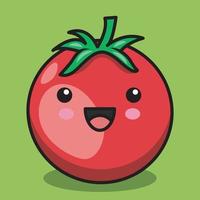 vetor fofa tomate vegetal personagem. vegetal kawaii