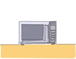 um desenho de linha contínua de fogão, forno de microondas, eletrodomésticos elétricos. conceito de modelo de dispositivo doméstico de eletricidade. ilustração do gráfico vetorial moderna de desenho de linha única vetor