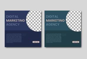 social meios de comunicação postar modelo para digital marketing agência.simples e minimalista vetor