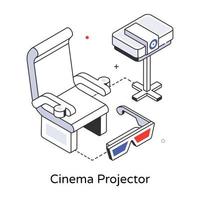 na moda cinema projetor vetor