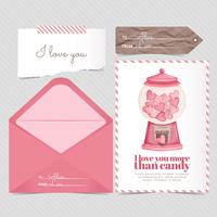 Cartão de doces de vetor e Envelope