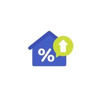 taxa de hipoteca crescente vector icon.eps plana