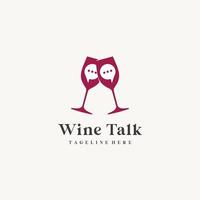 vinho conversa bate-papo bolha logotipo ícone vetor