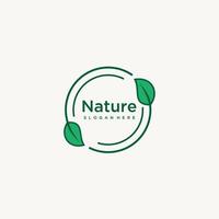folha círculo ervas natural remédio minimalista logotipo Projeto ícone modelo vetor