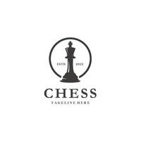 xadrez rei rei vintage logotipo rótulo Projeto Ideias vetor