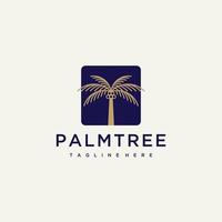 Palma árvore ouro minimalista logotipo vetor ícone ilustração