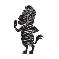 zebra mascote Preto vetor ilustração