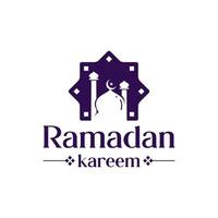 Ramadã kareem projeto, com mesquita silhueta e islâmico ornamento, islâmico logotipo, religião vetor