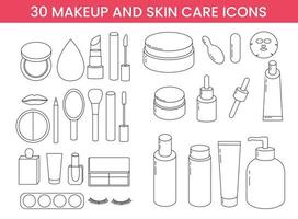 conjunto do Maquiagem e pele Cuidado linha ícones ilustração para seu branding em social meios de comunicação vetor