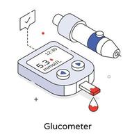 conceitos modernos de glicosímetro vetor