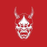 ilustração vetorial de design de logotipo de máscara oni de demônio japonês vetor