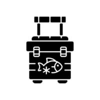 ícone de glifo preto refrigerador de pesca vetor