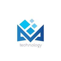 m tecnologia marca, símbolo, projeto, gráfico, minimalista.logo vetor