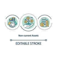 ícone do conceito de ativos não circulantes vetor