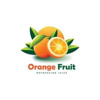 fresco laranja fruta logotipo modelo Projeto vetor