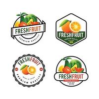 design de modelo de logotipo de frutas frescas vetor