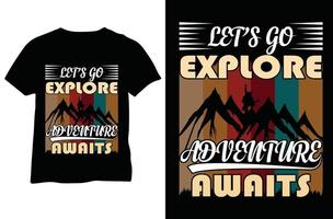 vamos ir explorar aventura t camisa Projeto vetor