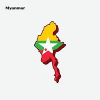 myanmar nação bandeira mapa infográfico vetor