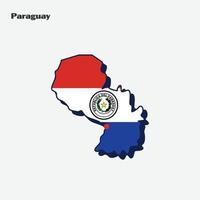 Paraguai nação bandeira mapa infográfico vetor