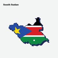 sul Sudão nação bandeira mapa infográfico vetor