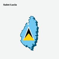 santo lucia nação bandeira mapa infográfico vetor