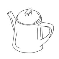 mão desenhado rabisco bule. alta cerâmico ou metal chá ou café Panela esboço. simples esboço ícone. vetor ilustração.