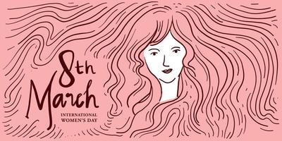 ilustração do dia internacional da mulher para banner, pôster e mídia social vetor