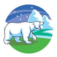 polar Urso e gelo natureza fundo vetor
