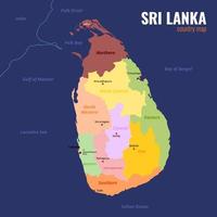 mapa do sri lanka vetor