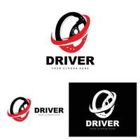 logotipo de direção de carro, vetor de motorista, design de veículo de transporte, reparo, manutenção, garagem de carro