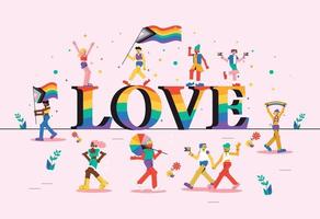 lgtbq orgulho - Raimbow amor ilustração vetor