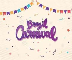 carnaval texto ilustrações. carnaval cartão ou bandeira com tipografia Projeto. carnaval tipografia vetor