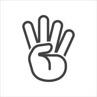 mão símbolo. mão gesto linear ícone. mão geométrico estilo ícone. mão placa língua ícone. vetor ilustração