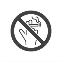 não fumar placa ícone. cigarro com mão símbolo ícone. fumar Projeto elemento. vetor ilustração
