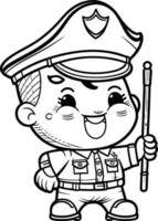 fofa desenho animado alegre polícia Policial SVG vetor gráfico