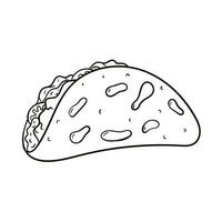 vetor rabisco ilustração do mexicano comida, tacos com legumes dentro tortilla.