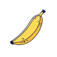 fofa banana ilustração. vetor mão desenhado desenho animado ícone ilustração. banana dentro rabisco estilo. isolado em branco fundo.