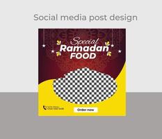 Ramadã Comida social meios de comunicação postar vetor