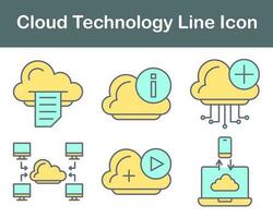 nuvem tecnologia vetor ícone conjunto